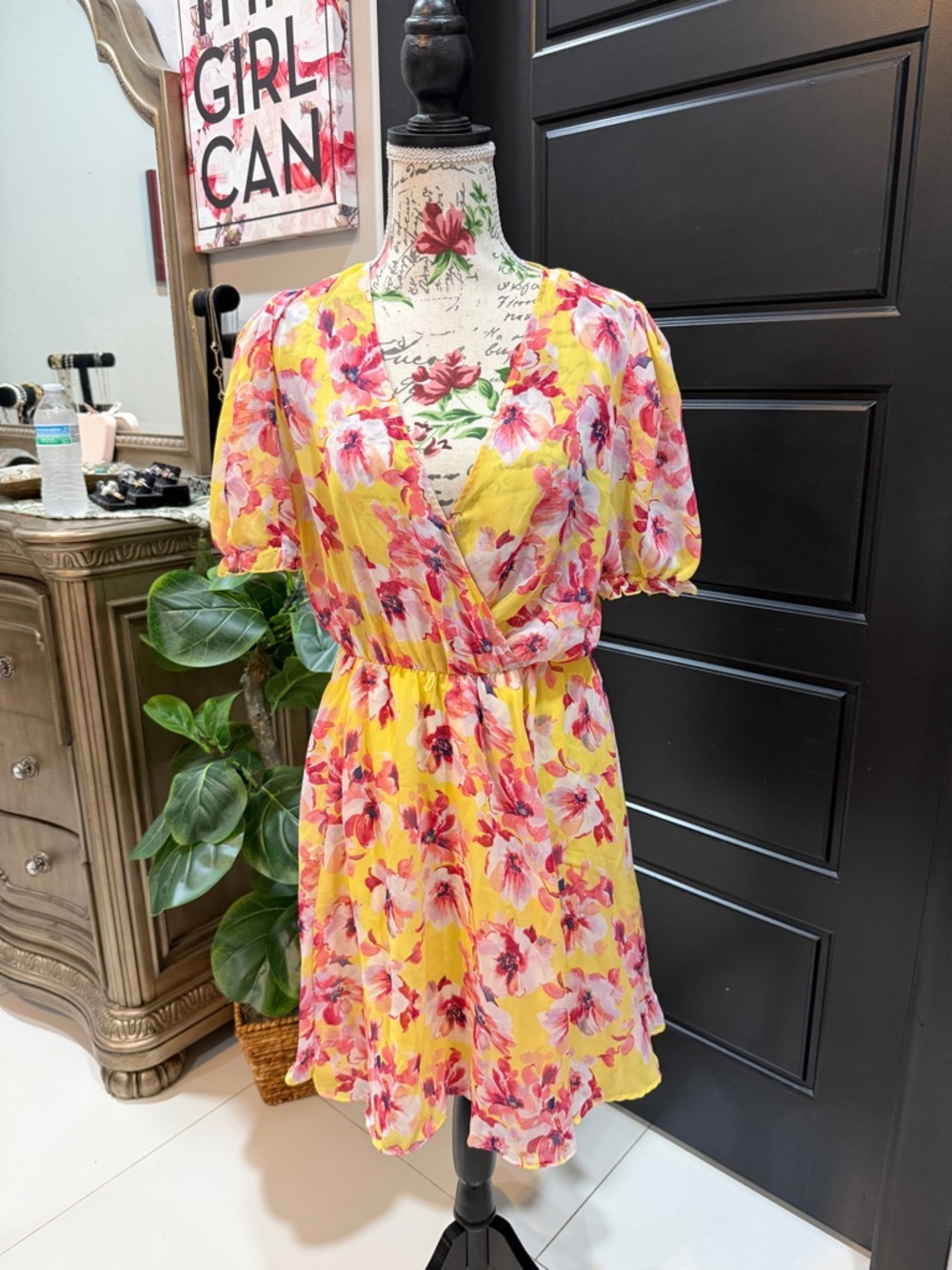 Yellow Floral  Dress
